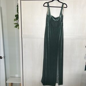 Jenny Yoo Elegant Green Velvet Dress